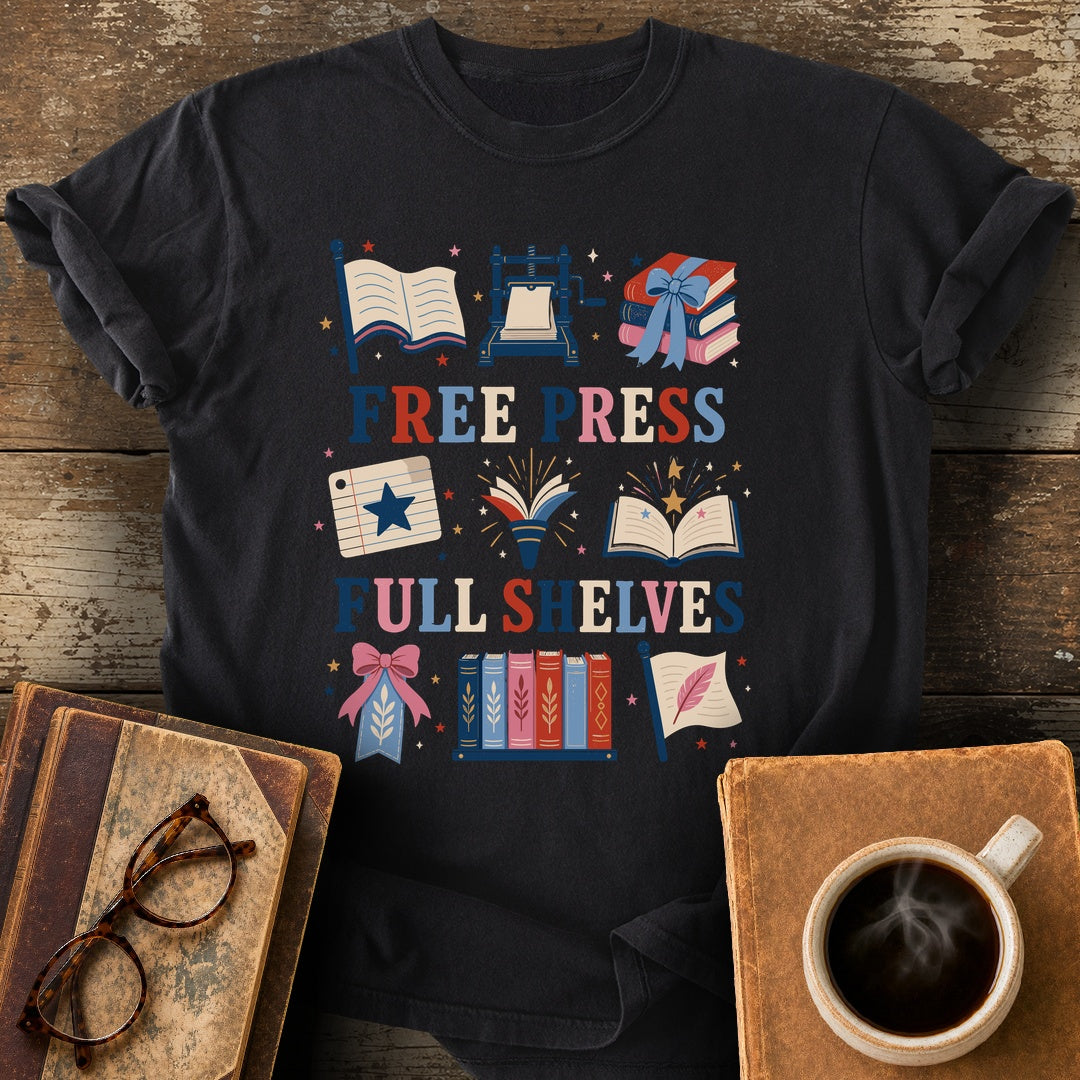 Free Press Full Shelves Tee - black shirt mockup